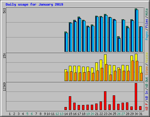 Daily usage for January 2019