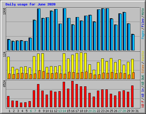 Daily usage for June 2020