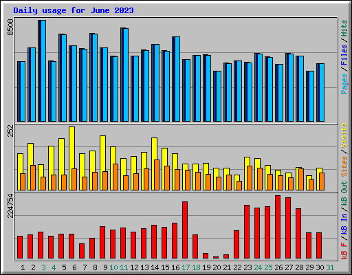 Daily usage for June 2023