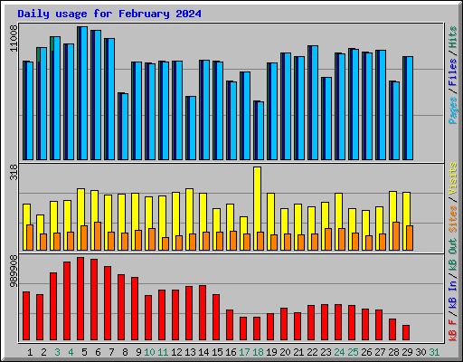 Daily usage for February 2024