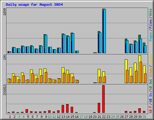 Daily usage for August 2024