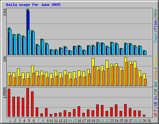 Daily usage for June 2025