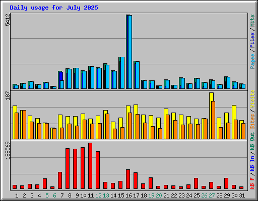 Daily usage for July 2025