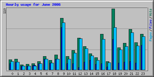 Hourly usage for June 2006