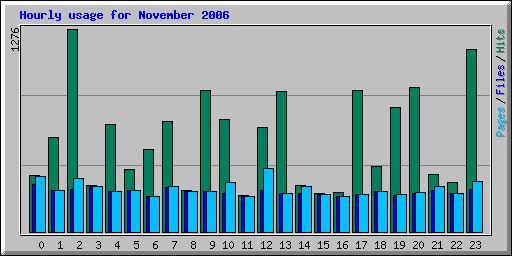 Hourly usage for November 2006