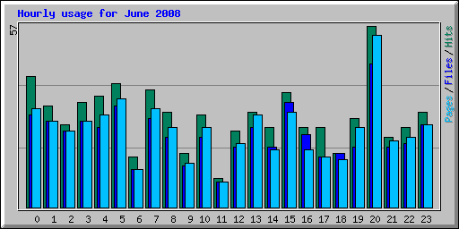 Hourly usage for June 2008