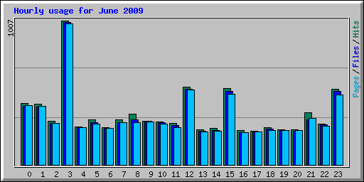 Hourly usage for June 2009