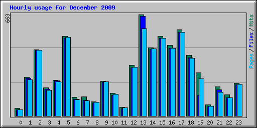 Hourly usage for December 2009