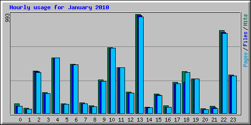 Hourly usage for January 2010