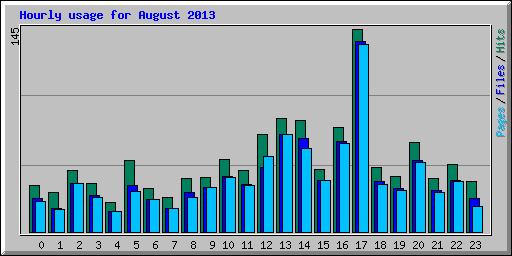 Hourly usage for August 2013
