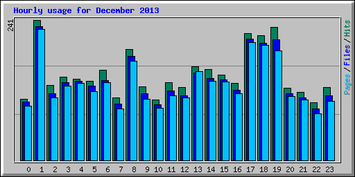 Hourly usage for December 2013