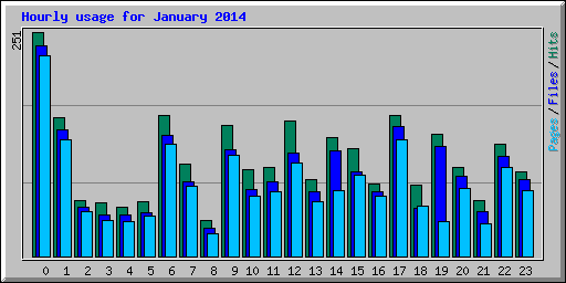 Hourly usage for January 2014