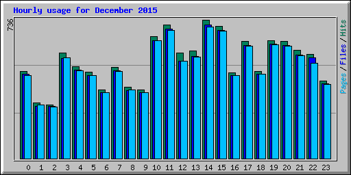 Hourly usage for December 2015