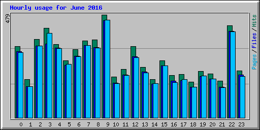 Hourly usage for June 2016