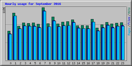 Hourly usage for September 2016