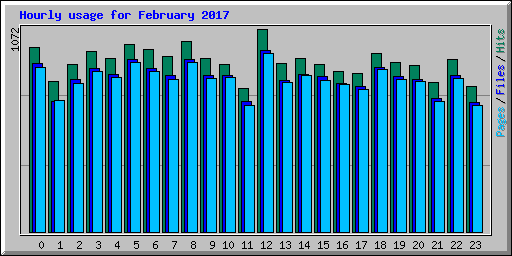 Hourly usage for February 2017