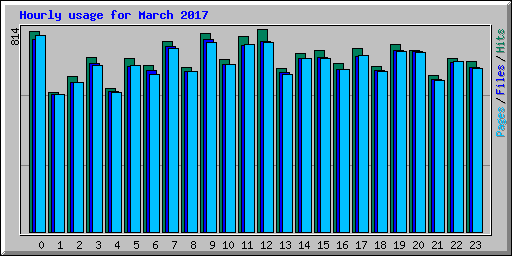 Hourly usage for March 2017
