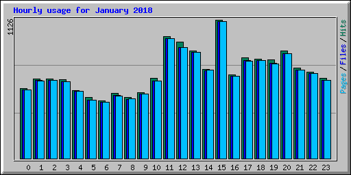 Hourly usage for January 2018