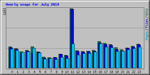 Hourly usage for July 2019
