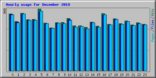 Hourly usage for December 2019