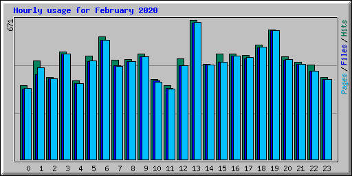 Hourly usage for February 2020