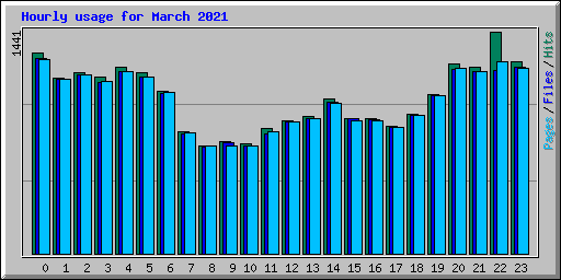 Hourly usage for March 2021