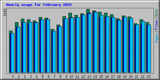 Hourly usage for February 2022