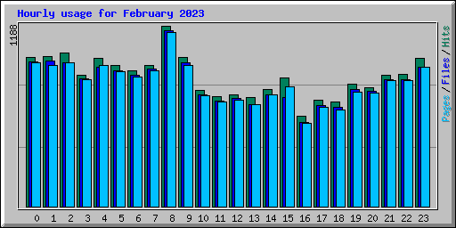 Hourly usage for February 2023