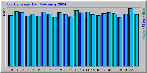 Hourly usage for February 2024